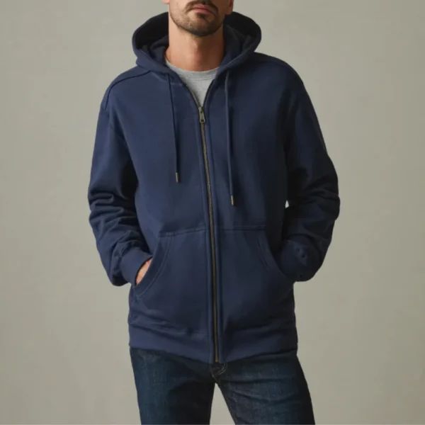 Mens Blue Full Zip Hoodies