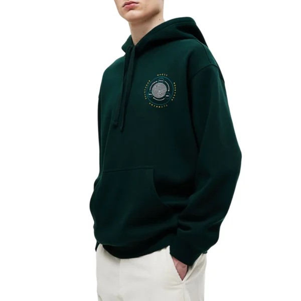 Mens Dark Green Loose Fit Hoodie