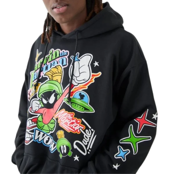 Mens Black Pullover Licensed Hoodie