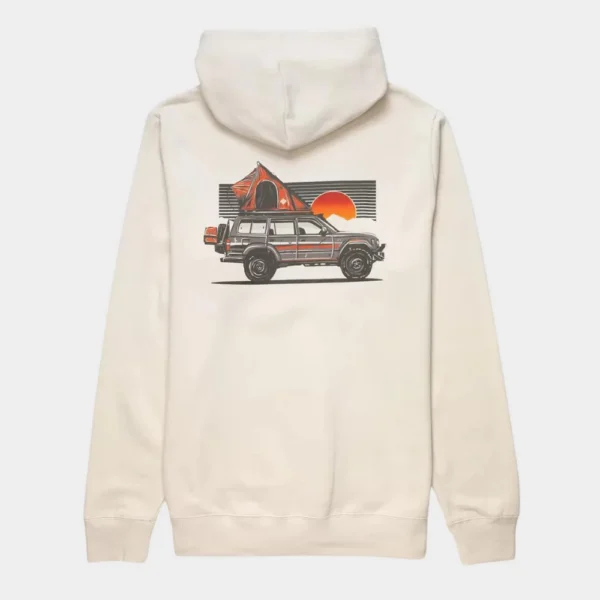 Mens Cotton Pullover Cream Hoodie