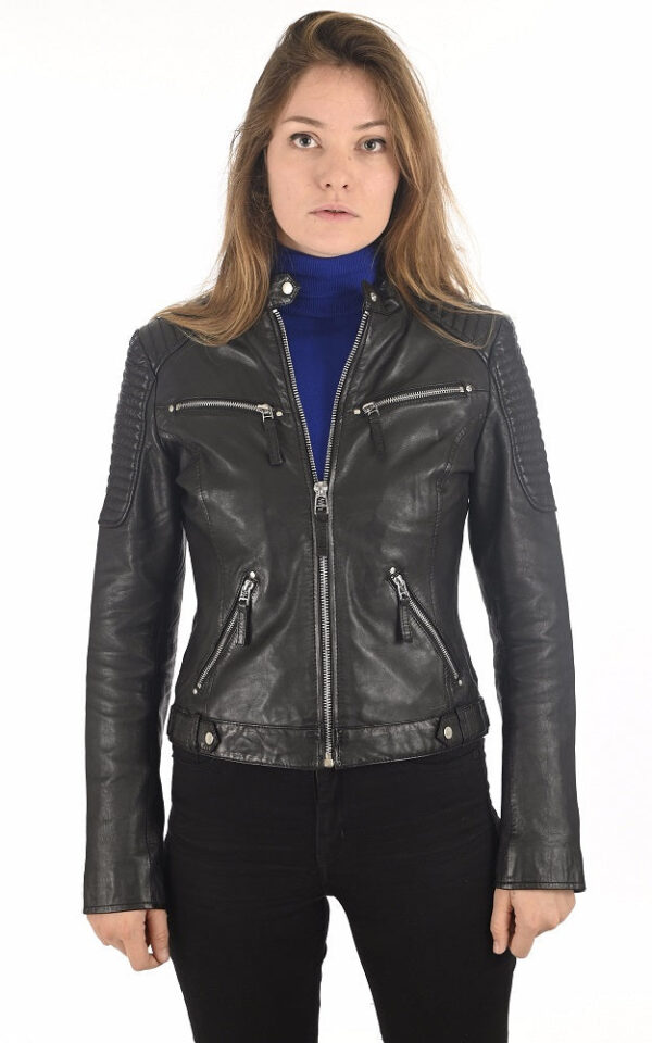 Leather Jacket For Women Roam In Style: Women’s Premium Black Lambskin Leather Jacket - Image 3