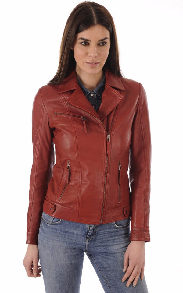 Elevate Your Style: Uncover The Unique Tan Lambskin Leather Biker Jacket For Women