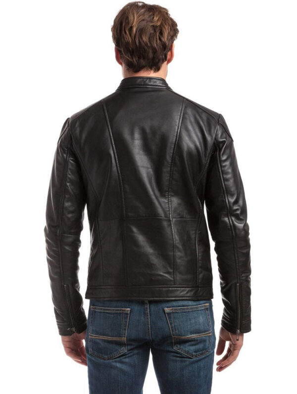 Leather Jacket Mens Champion Of The Road: Premium Lambskin Leather Biker Jacket For Men - Image 2