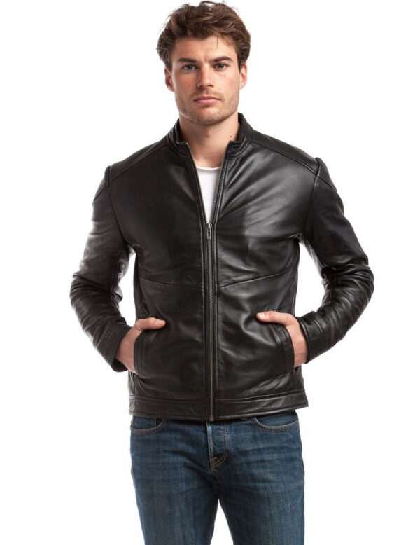 Leather Jacket Mens Champion Of The Road: Premium Lambskin Leather Biker Jacket For Men - Image 3