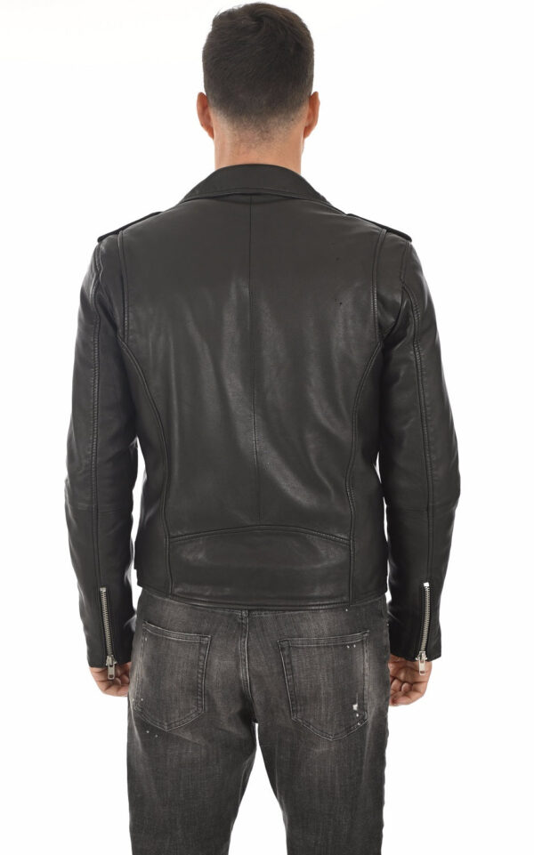 Leather Jacket Mens Mastering The Road: Men’s Real Lambskin Motorcycle Jacket - Image 3