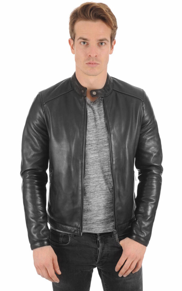 Leather Jacket For Men Crafted For Exploration: Men’s Real Lambskin Biker Jacket - Image 4