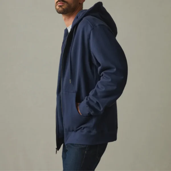 Mens Blue Full Zip Hoodies - Image 2