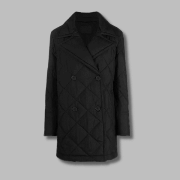 Black Double Breasted Women’s Quilted Jacket