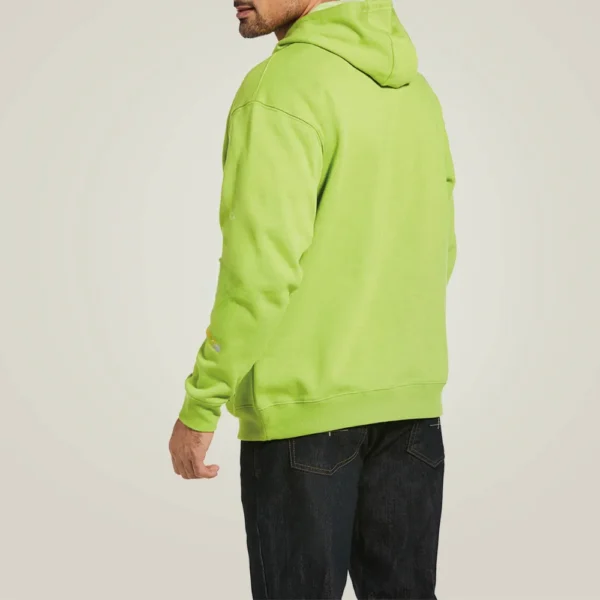 Mens Cotton Green Lime Hoodie - Image 2