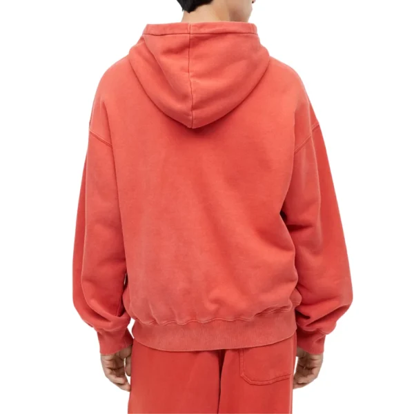 Mens Orange Pullover Oversized Hoodie - Image 2