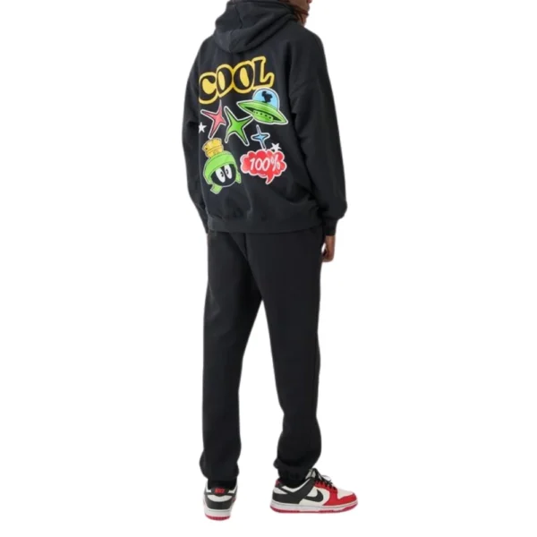 Mens Black Pullover Licensed Hoodie - Image 2