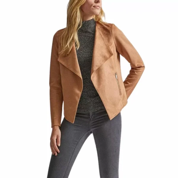 Amanda Brown Suede Leather Jacket - Image 2