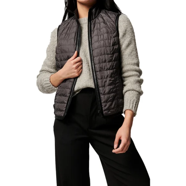 Black Casual Leather Vest Womens - Image 4