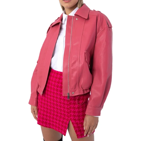 Rosa Genuine Pink Leather Shacket - Image 4