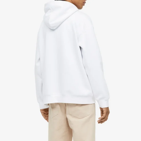 Mens Cotton Pullover White Hoodie - Image 3