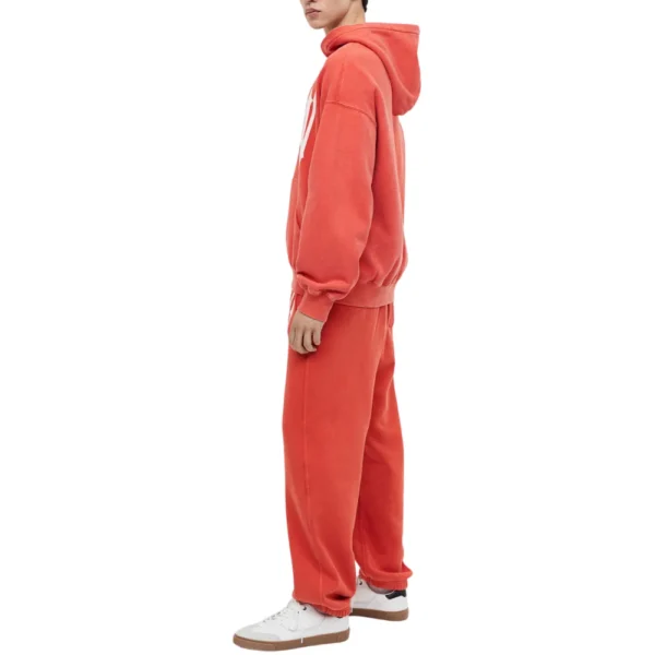 Mens Orange Pullover Oversized Hoodie - Image 3