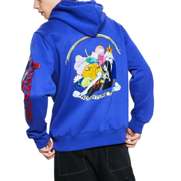 Mens Cotton Blue Regular Hoodie - Image 3