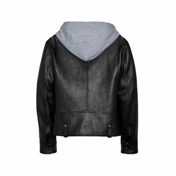 Divine Black Moto Hooded Jacket - Image 2