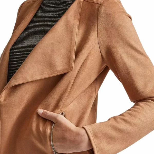 Amanda Brown Suede Leather Jacket - Image 4
