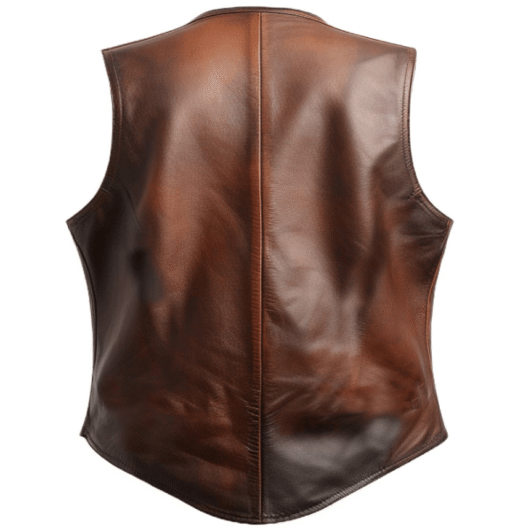 Vintage Men’s Brown Leather Vest - Image 2