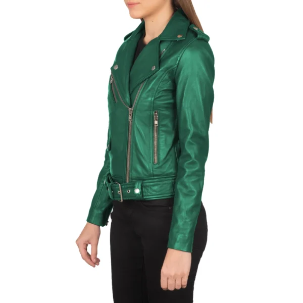 Angela Green Moto Leather Jacket - Image 2