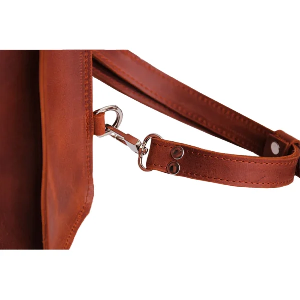 Women Stylish Brown Leather Backpack - Image 9