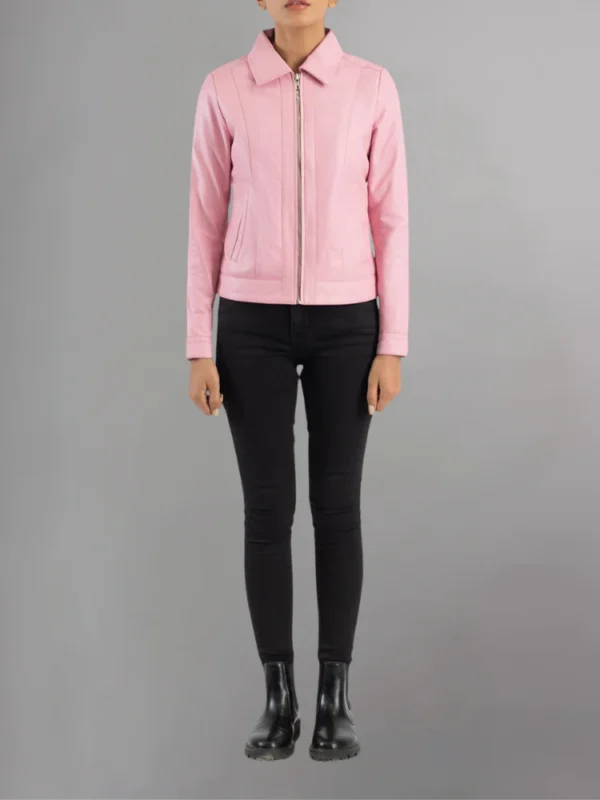 Womens Leather Moto Jacket - Image 21