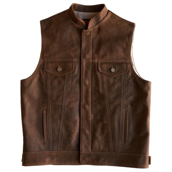 Men’s Western Leather Brown Vest