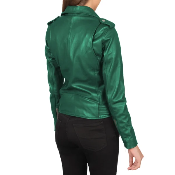 Angela Green Moto Leather Jacket - Image 4