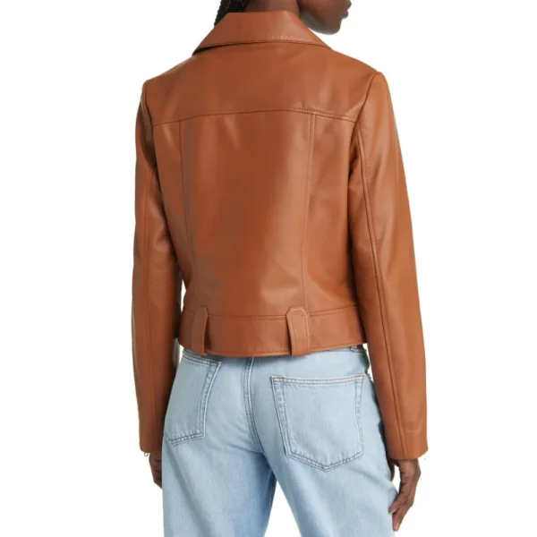 Alice Brown Asymmetrical Leather Moto Jacket - Image 2