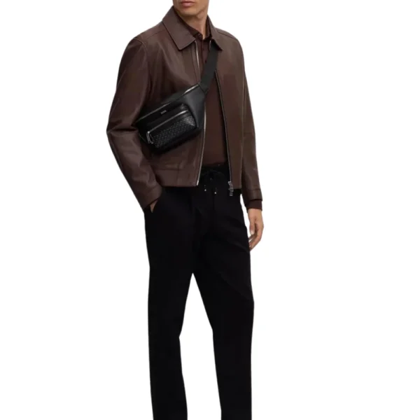 Allan Lambskin Leather Dark Leather Brown Jacket - Image 5