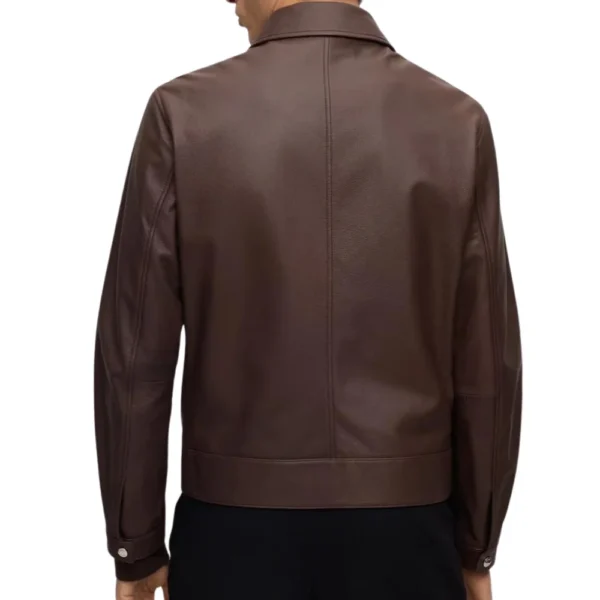 Allan Lambskin Leather Dark Leather Brown Jacket - Image 2