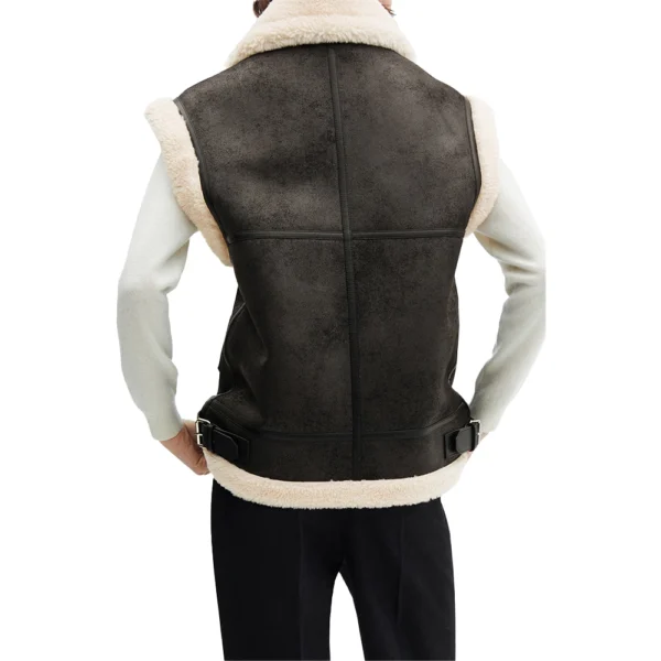 Ballie Black Shearlng Leather Vest - Image 7
