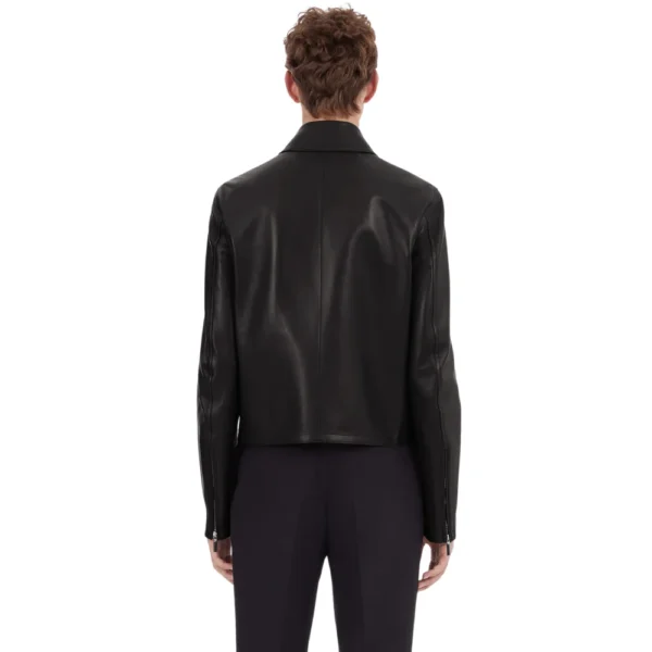 Daniel Black Shirt Collar Leather Jacket - Image 3