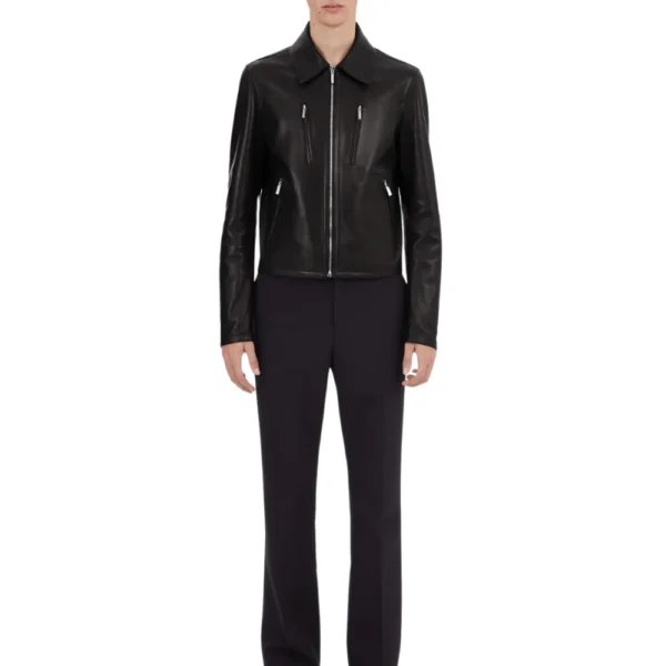 Daniel Black Shirt Collar Leather Jacket - Image 2