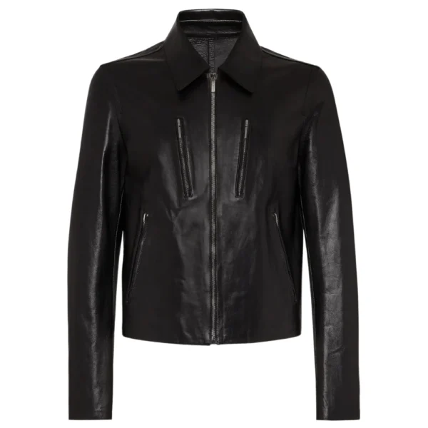 Daniel Black Shirt Collar Leather Jacket