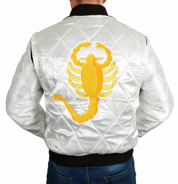 Scorpion White Bomber Drive Jacket - Image 4