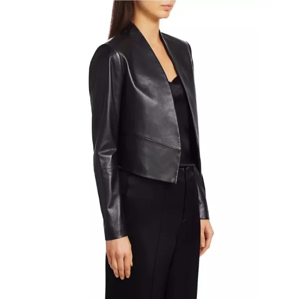 Emily Women Black Leather Jacket - Image 3