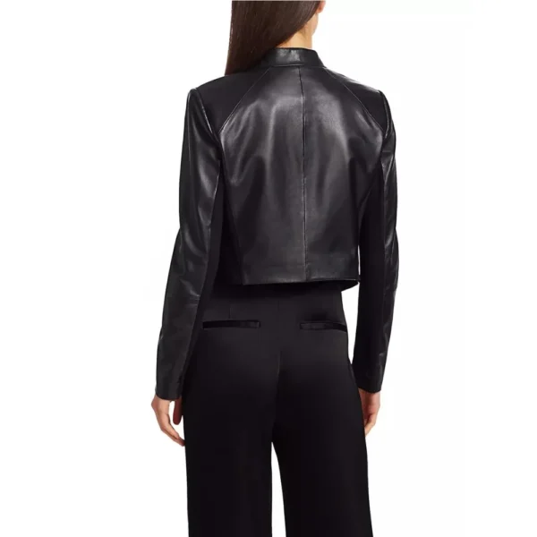Emily Women Black Leather Jacket - Image 2