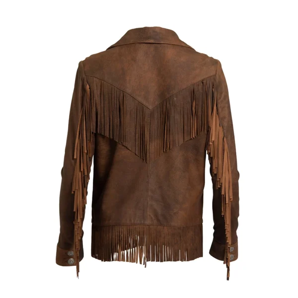 Women’s Brown Fringe Leather Jacket - Image 8
