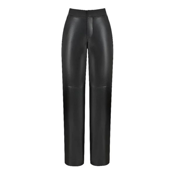 Premium Black Leather Trousers For Women