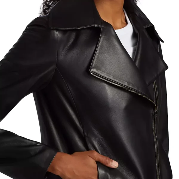 Madison Black Leather Moto Jacket - Image 6