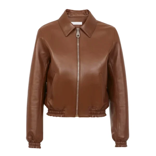 Womens Brown Short Blouson Jacket