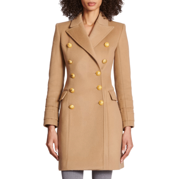 Betty Camon Brown Wool Double Breasted Coat