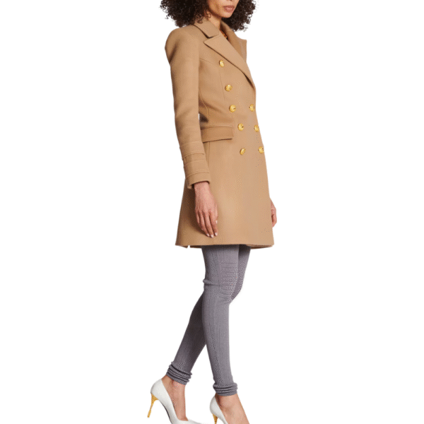 Betty Camon Brown Wool Double Breasted Coat - Image 4